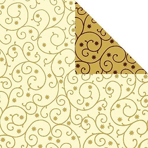 Geschenkpapier Rolle 50cm 250Meter creme/gold mit Dessin von Louis Vuitton