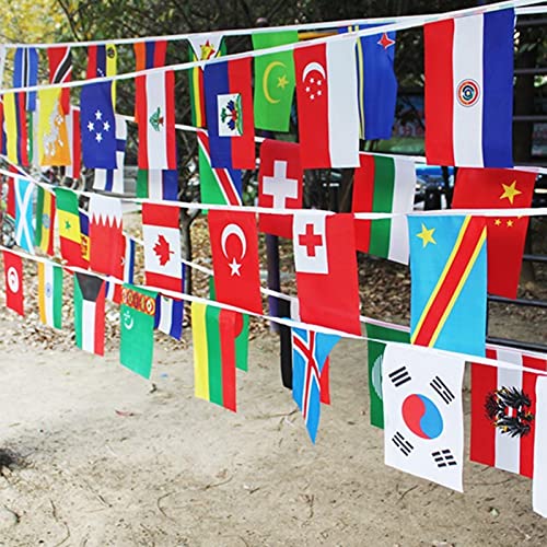 Gesuter Flaggenkette Girlande, Länderflaggen Fahnenkette, 32 Länder Flagge, Fußball Wimpelkette, National Flaggen, Weltflaggen, 10/12 Fußballspiel Wimpelkette An Einer Schnur, Flagge Der Weltnationen von Gesuter