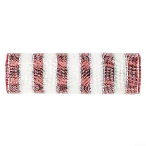 Weihnachts-Poly-Mesh-Band, 25,4 cm x 9,2 m, Glitzerfolien-Netzband, dekorative Netzrollen für DIY-Kranz, Basteln, Weihnachten, Party-Dekoration (Nr. 3) von Getdoublerich