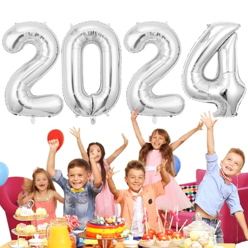 2024 Zahlen-Folienballons | 40 Zoll große multifunktionale und langlebige Folienballons 2024 für Geburtstagsdekoration Geteawily von Geteawily