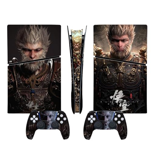 Black My-th Wu-kongs Game Skin Aufkleber Für PS5 Konsole | Wu-kongs Schutzhülle Für PS5 | Sun Wu-kongs Komplettset Hautaufkleber | Stilvolles Slim Controller Zubehör Für Spielekonsolen von Geteawily