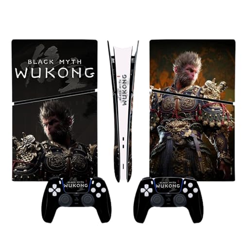 Black My-th Wu-kongs Game Skin Aufkleber Für PS5 Konsole | Wu-kongs Schutzhülle Für PS5 | Sun Wu-kongs Komplettset Hautaufkleber | Stilvolles Slim Controller Zubehör Für Spielekonsolen von Geteawily