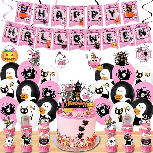 Fröhliches Halloween-Banner | Candy Balloon Cake Topper mit Geistern - Kreative saisonale Dekoration Geschenke für Flur, Garten, Wohnzimmer, Schlafzimmer, Esszimmer, Balkon Geteawily von Geteawily