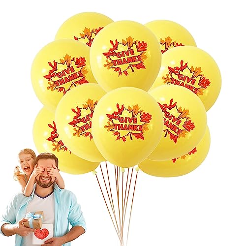 Geteawily Ballon-Set, Latex-Luftballons, 30,5 cm, mit Türkei- -Ahorn-Druck, 10 Stück, aufblasbare Ballons für Urlaubsdekoration, Themenpartys, Familienfeiern, Klassenzimmer von Geteawily