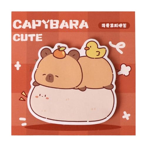 Geteawily Capybara-Notizblock, niedliche Haftnotizen - Cartoon Tier Capybara Haftnotizen | 30 Blatt herausnehmbare Notizblöcke, Klassenzimmerbedarf, Schulbedarf für Schüler, Lehrer von Geteawily