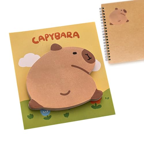 Geteawily Cartoon-Capybara-Notizblöcke, Notizseiten zum Schreiben mit Tieren - Haftnotizen und Notizblöcke für schnelle Erinnerungen,Leicht zu findende Notizseiten, löschbare und wiederverwendbare von Geteawily