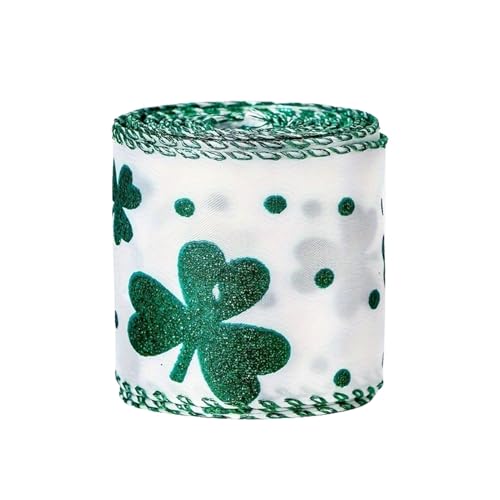 Geteawily Grünes Stoffband zum St. Patrick's Day,Grünes Glücksband zum Basteln zum St. Patrick's Day | Grüne Bastelbänder Stoffbänder | Ripsband mit weicher Textur von Saint Patrick's Decor für von Geteawily