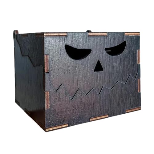 Geteawily Halloween-Boxen für Süßigkeiten,Halloween-Leckerei-Boxen, Lustige Süßigkeitenboxen aus Holz für Süßes oder Saures, Leckerli-Boxen für Halloween, Süßigkeiten-Leckerei-Boxen für Süßes oder von Geteawily