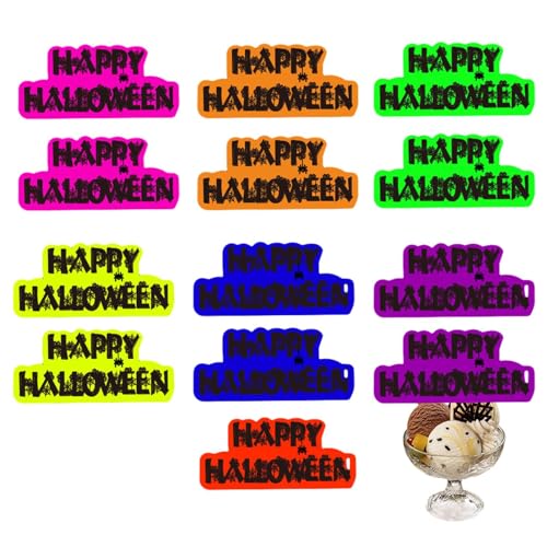 Geteawily Halloween-Cupcake-Topper – Halloween-Cartoon-Spinnenkürbis-Kucheneinsätze, Gothic-Partygeschenke für Fotografie-Requisiten, hübsche Cupcake-Picks von Geteawily