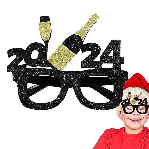Geteawily Happy New Year Brille, niedliche Neujahrsbrille, lustige Partybrille, 2024 Neujahrs-Requisiten, einzigartige Partygeschenke für Partys, Veranstaltungen, Teenager, Erwachsene von Geteawily