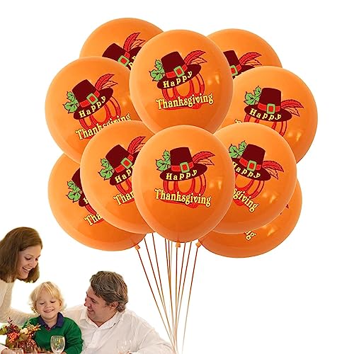 Geteawily Herbstballons - Türkei Kürbis Ahorn 12 Zoll Latex Ballons - 10 Stück Aufblasbare Ballons für Urlaubsdekoration, Themenpartys, Familientreffen, Klassenzimmer von Geteawily