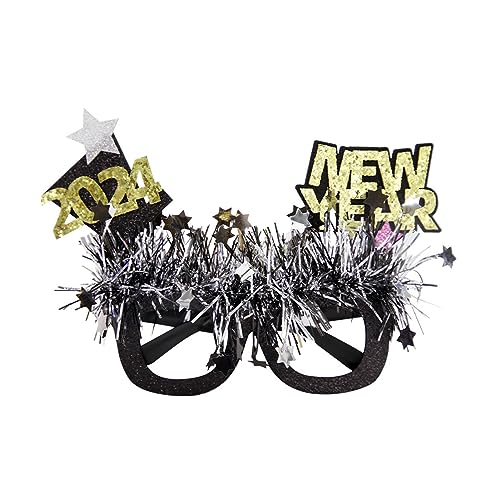 Geteawily Neujahrsparty-Brille – niedliche Neujahrsbrille, lustige Partybrille, einzigartige Partygeschenke 2024, Neujahrs-Requisiten für Versammlungen, Teenager, Erwachsene, Veranstaltungen von Geteawily
