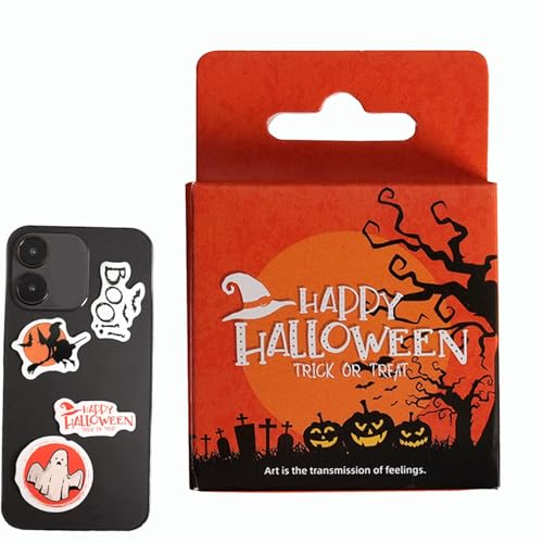 Geteawily Niedliche Halloween-Aufkleber, Cartoon-Anime-Scrapbook-Aufkleber – -Geist, Fledermaus, Totenkopf, Laptop-Aufkleber zum Basteln, Scrapbooking, Journaling von Geteawily