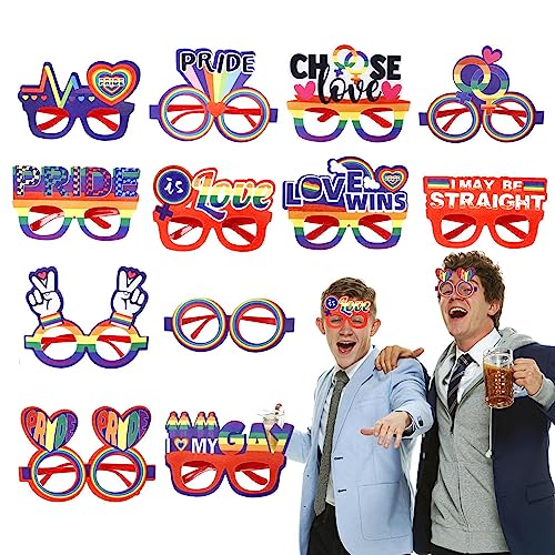 Geteawily Regenbogenbrille – Erwachsene LGBTQ Karneval Regenbogen Brille – Papierbrille für Festival Pride Days von Geteawily