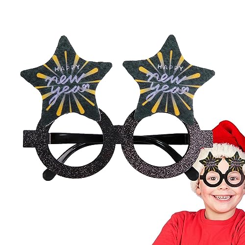 Geteawily Silvester-Party-Brille, lustige, niedliche Foto-Requisite, Neujahrsbrille, 2024 Partyzubehör, Brillenrahmen, einzigartige Neujahrs-Requisiten für Partys, Erwachsene, Veranstaltungen von Geteawily