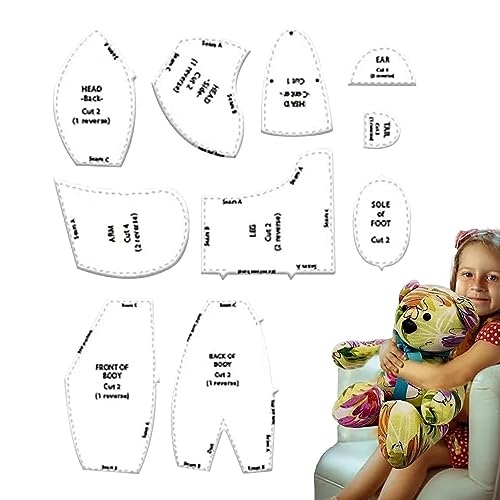 Bear Schablonen-Lineal-Set – Bear Schnittmuster mit Nählineal – 10 Stück Bear Vorlage für Schnittmuster, handgefertigte Geschenke von Geteawily
