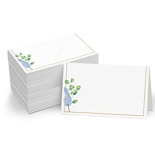 110 Stück Zeltkarten, kleine Tischkarten mit elegantem Blumen-Design, zarte Sitzkarten, leere Namenskarten, Escort-Karten für Hochzeit, Tisch, Dinnerpartys, Empfänge (je 5 x 9 cm) von Gethelud