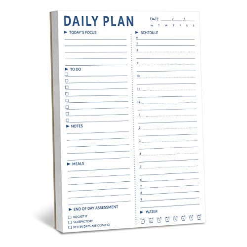 90 Blatt Tagesplaner Notizblock, einschließlich Tagesfokus, Aufgaben, Notizen, Mahlzeiten, Zeitplan, Wassererinnerung, Bewertung von Gethelud