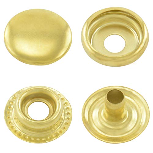 12,5 mm goldene Messing Ringfeder Druckknöpfe zum nieten (25 Stück) - Rostfreie Snaps für Bekleidung, Taschen, Leder & DIY Handwerk, Nähzubehör von Getmore Crafts