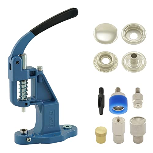 Druckknopfpresse Set mit Hebelpresse, Druckknopfwerkzeug und 50 Stück Ring-Feder Druckknöpfen 15 mm, Silber, Stahl | nähfrei | Handpresse | DIY Druckknopfpresse Set mit Hebelpresse, Druckknopfwerkzeug und 50 Stück Ring-Feder Druckknöpfen 15 mm, Silber, Stahl | nähfrei | Handpresse | DIY von Getmore Crafts