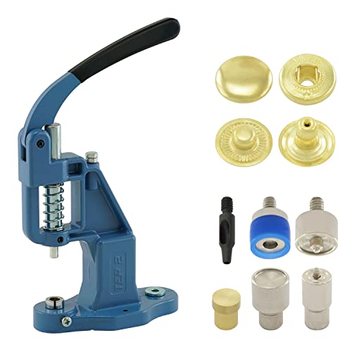 Druckknopfpresse Set mit Hebelpresse, Druckknopfwerkzeug und 50 Stück S-Feder Druckknöpfen 10 mm, Gold, Stahl | nähfrei | Handpresse | DIY von Getmore Crafts