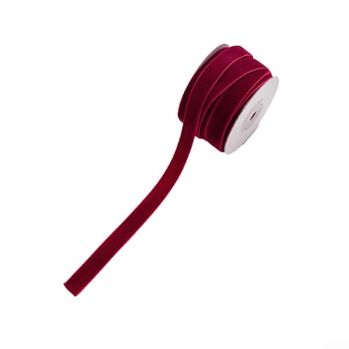 Beflockungsband, 10 m, klassisches Design, ideal für Hochzeitsdekorationen, Verpackungen und Bastelideen (1,5 cm rot) von Gettimore