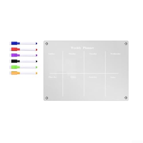 Vereinfachen Sie Ihren Planungsprozess, wiederverwendbare, trocken abwischbare Tafel, inklusive 6 wiederbeschreibbaren Magnetstiften (A4) von Gettimore