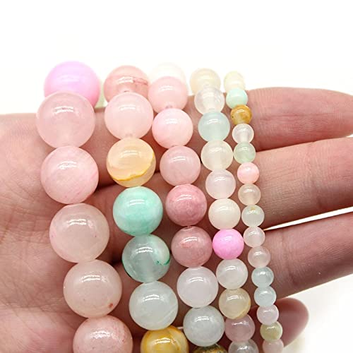 Gfsdjalkj Natürliche Bunte Chalcedon Jades Steinperlen Glatte runde lose Perlen for Schmuckherstellung DIY. Armband 4/6/8/10 / 12mm Handgefertigte Handwerker. von Gfsdjalkj