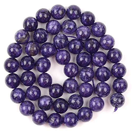 Gfsdjalkj Natürliche Edelstein Stein Charoite Lila Quarz Charme Runde Perlen for Schmuckherstellung 6/8/10 / 12mm Spacer Lose Perlen DIY Armbänder 15 "39cm Handgefertigte Handwerker. von Gfsdjalkj