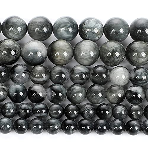 Natürliche Steinperlen Hawkeye Stein Runde lose Perlen for Schmuckherstellung Handarbeit Armband DIY. Handgefertigte Handwerker. (Item Diameter : 6mm about 63 pcs) von Gfsdjalkj