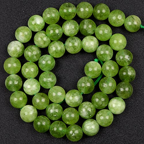 Natürliche weiße Peridot Oliva grüne Kristall Stein Runde Perlen Lose Perlen for Schmuckherstellung DIY Armband Charme Zubehör 6-10mm 15inch 39 cm Handgefertigte Handwerker. von Gfsdjalkj