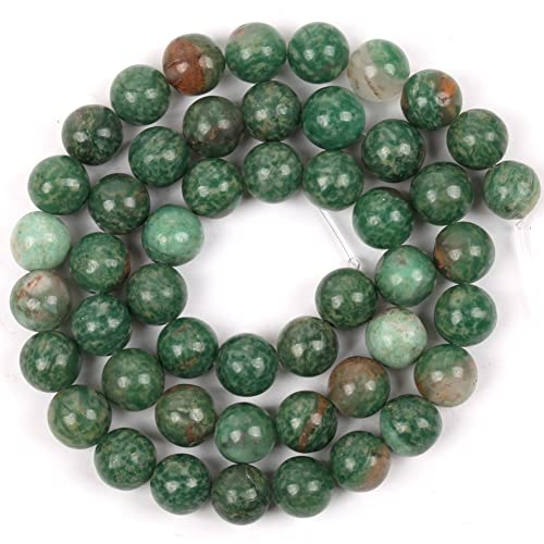 Natürliche Afrika Grüne Jades Stein Runde Perlen for Schmuckherstellung 6/8 / 10mm Spacer Lose Perlen DIY Armband Halskette Handgefertigte Handwerker. ( Color : Green , Item Diameter : 10mm 36-37pcs ) von Gfsdjalkj