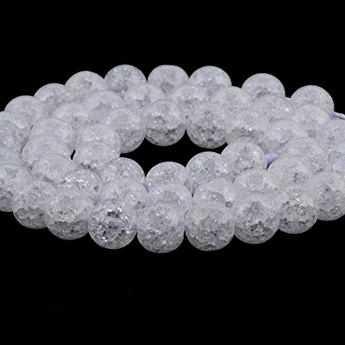 Natürliche weiße Schnee geknackt Kristall Runde lose Perlen for Schmuckherstellung 4-12mm Spacer Perlen Fit DIY Armband Halskette 15 "39 cm Strang Handgefertigte Handwerker. ( Item Diameter : 6mm ) von Gfsdjalkj