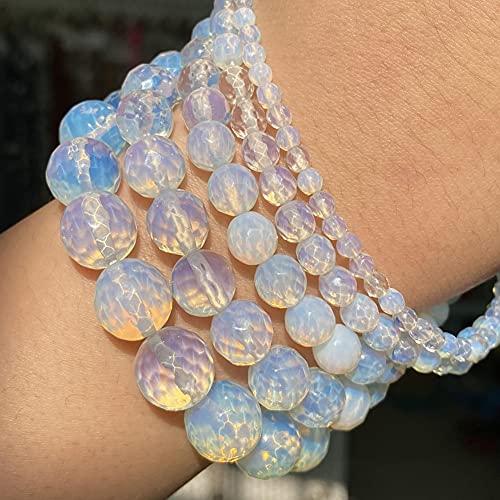 Naturstein Facettierte Opal Perlen Runde Lose Spacer Perlen for Schmuckherstellung DIY Armband Charme Ringe Zubehör 4 6 8 10 12mm 15inch 39 cm Handgefertigte Handwerker. von Gfsdjalkj