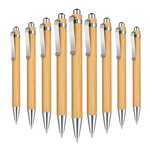 Ggnaxivs 15 Stück Bambus Druckkugelschreiber Schwarze Tinte 1mm Büroprodukte Stifte Bambus Kugelschreiber Holz Kugelschreiber von Ggnaxivs