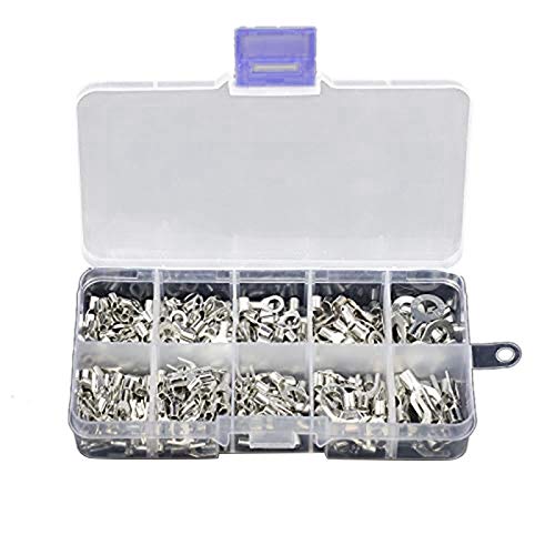 Ggnaxivs 320Pcs 10-In-1-Klemmen Nicht Isolierte Ringgabel U-Typ Messingklemmen Sortimentskit Kabel Drahtverbinder Crimpspaten von Ggnaxivs