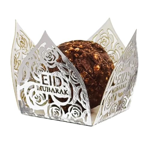 Ggnaxivs 50 Stück Eid Mubarak Dekoration Schokoladenverpackungen Papier Süßigkeiten Tablett Box Ramadan Islamische Muslimische Partyzubehör C von Ggnaxivs