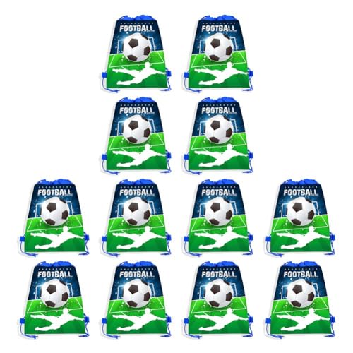 Ggnaxivs Fußball-Geschenktüte Aus Vliesstoff, Fußball, Süßigkeitenverpackung, Snacks, Aufbewahrungsbeutel, Kordelzug-Rucksack für Kinder, Sportparty, D von Ggnaxivs