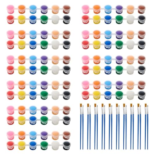 Ggnaxivs Mini-Acrylfarben-Set 10-Teilig, Kinderfarbe, 12 Farben Kinder-Malset, Acrylfarbstreifen für Kinder und Erwachsene von Ggnaxivs