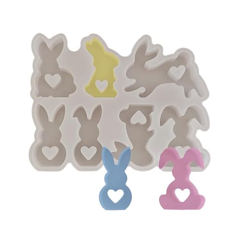 Bunny Soap Mold, 7-Cavity Bunny Soap Mold, Non-stick Rabbit Silicone Mould for Soap Making, Resin Mould for Home Parties, Easter, Mid-autumn Festival, Halloween Decorations von Ghjkldha