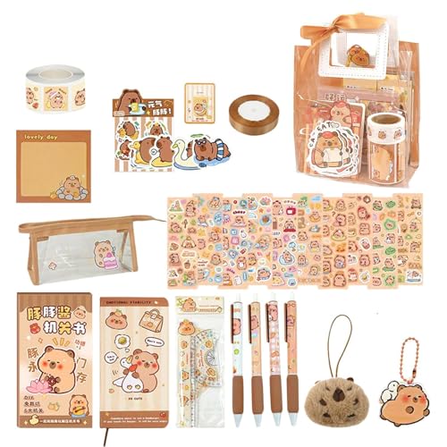 Capybara Stationery Set for Kids, Cute Capybara Pencils and Sticky Notes, Adorable Animal Stickers with Notepad, Fun Functional for Students, School & Home Learning von Ghjkldha