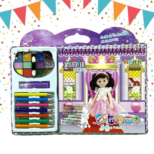 Dress Up Games, Makeup Playset on Paper, Kids Craft Set, Dress Up Sticker Book, Travel Games for Kids, Art Crafts Activity, Fine Motor Skills Development, Creative Play Set, Educational Sticker Games von Ghjkldha