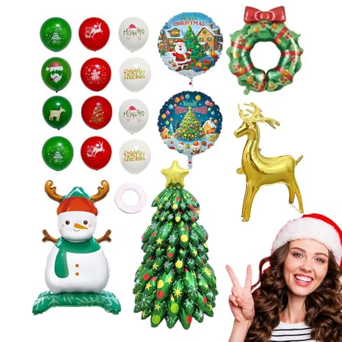 Festive Christmas Tree Balloon Decoration Set - -Standing Inflatable Ornaments for Garden, Living Room, Lawn, Courtyard, Create a Lively Holiday Atmosphere, Holiday Balloon Kit von Ghjkldha