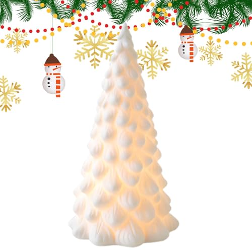 Ghjkldha Ceramic Christmas Tree | Light-Up Ceramic Tree | Vintage Ceramic Christmas Tree | Tabletop Christmas Tree Light, Ceramic Tree with Lights, Retro Ceramic Christmas Tree von Ghjkldha