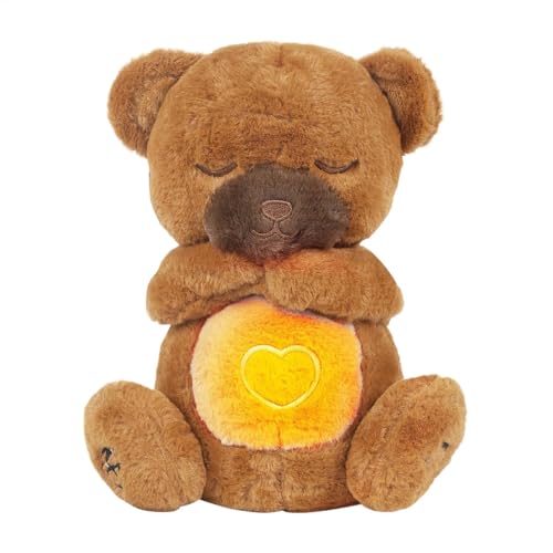 Ghjkldha Light Up Breathing Bear Soother, Gentle Music and Realistic Breathing, Helps Babies and Fall Asleep, Soothing Music Sounds, 11.81 Inches, Safe Materials von Ghjkldha