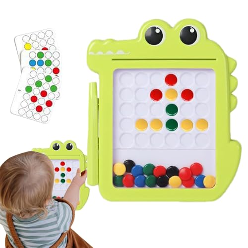 Ghjkldha Magnetic Drawing Board for Kids, Crocodile Design Dot Board, Educational Doodle Puzzle Toy for Boys and Girls Age 3-6, Road Trip Activities for Children von Ghjkldha