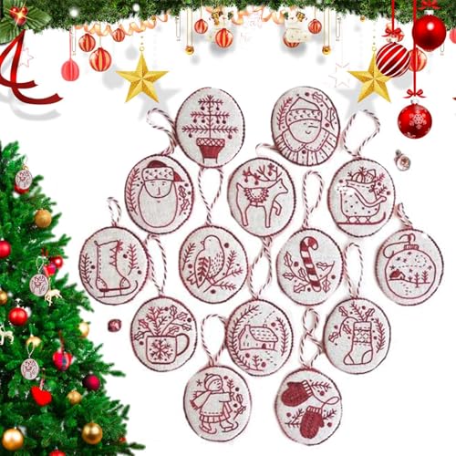 Ghjkldha Needlepoint Kit for Christmas, Beginner Hand Embroidery Kit, Christmas Embroidery Set, Stamped Embroidery Pattern, Christmas Hand Embroidery Kit, Christmas Stitching Kit von Ghjkldha