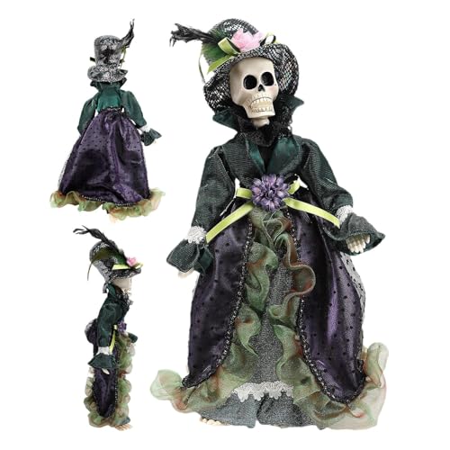 Ghjkldha Spukpuppe,Gothic-Puppen, Dekorative Halloween-Skelettpuppe, Halloween Stoffpuppe Spielzeug Gothic Ornamente für Herbsternte Ferienhaus Studio von Ghjkldha