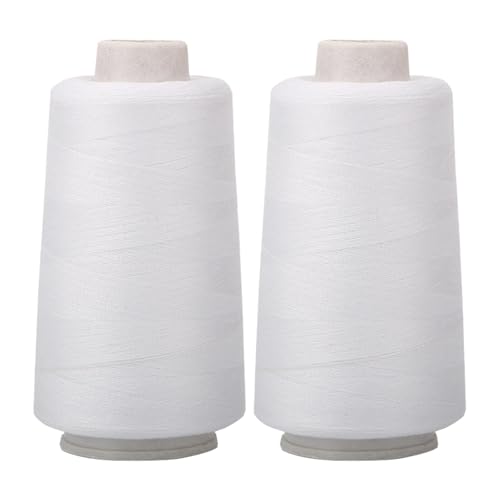 Polyester Thread for Overlock Machines | Thread for Overlock Machines | 2200 Meters of 40/2 Polyester Thread for Efficient Sewing | 2 Spools Suitable for Quilting and Repairing Fabrics at Home von Ghjkldha