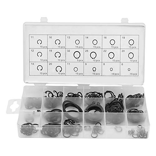 225pcs Snap Ring Shop Sortiment Interne und Externe Snap -Ringring -Circlip -Sortiment -Box Set 18 Größen von Ghzste